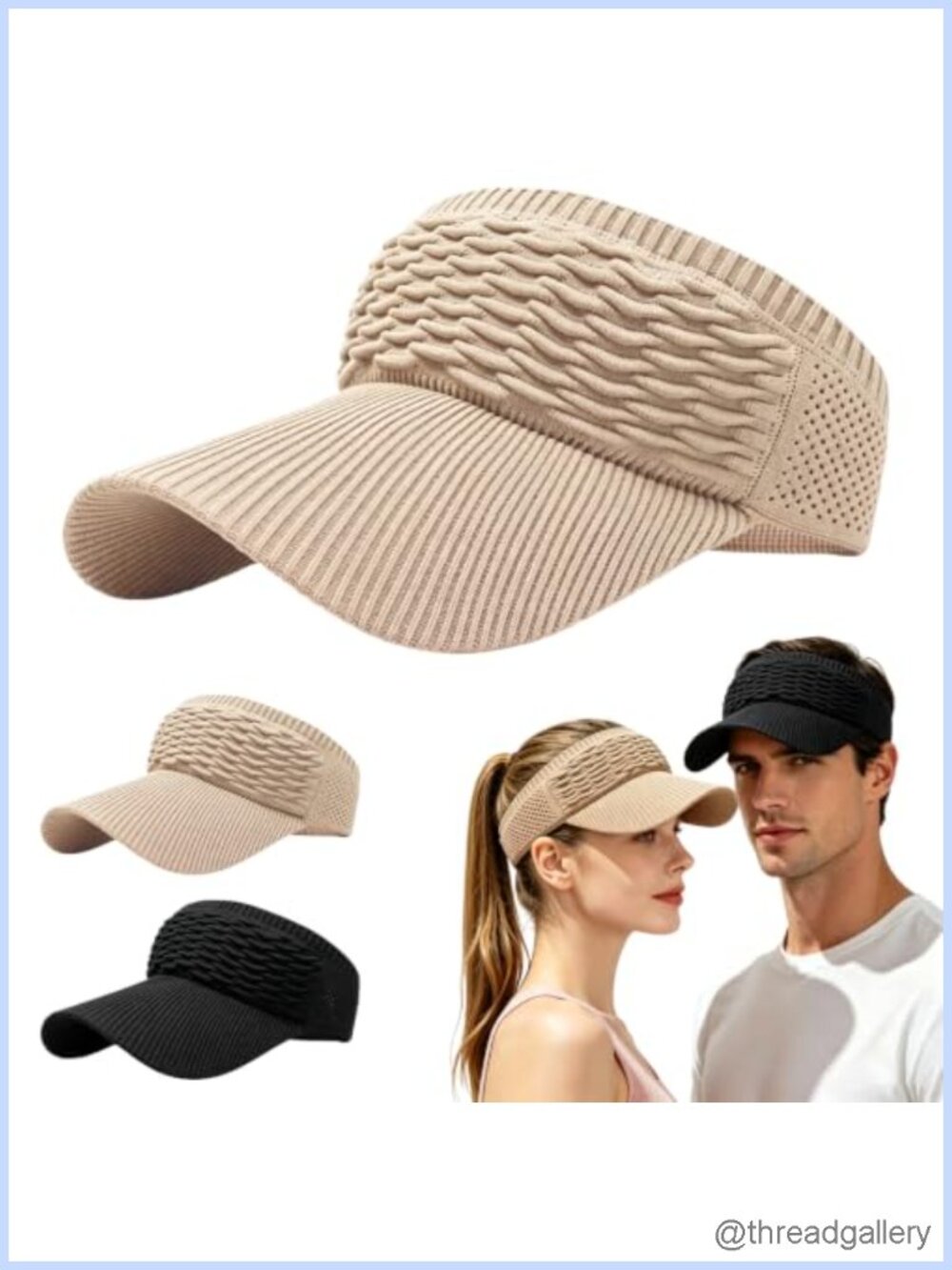 Women's UPF 50+ Open-Top High-Ponytail Sun Visor Sport Hat